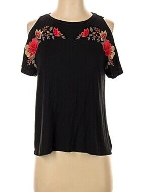 American Eagle Embroidered Cold Shoulder Top Size M
